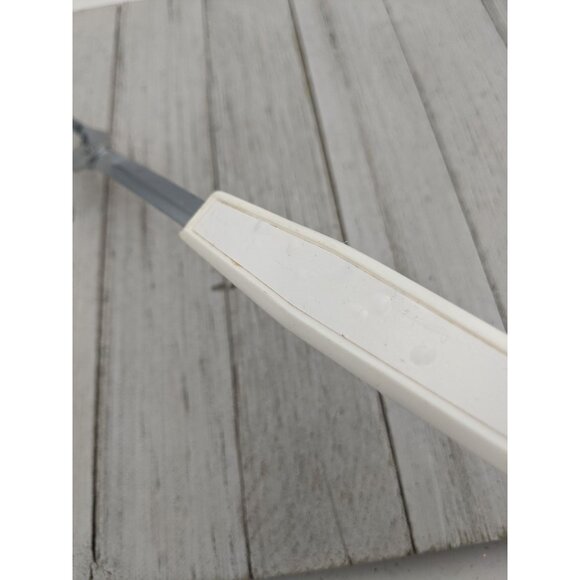 Vintage Meat Fork 12" White Handle Chrome - Picture 4 of 9